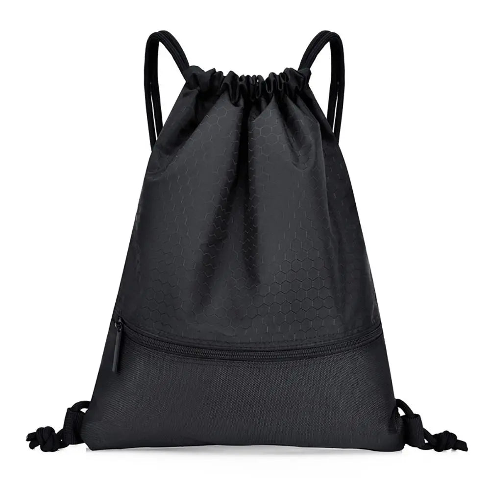 Waterproof Drawstring Pocket Simple Backpack Unisex Fitness Backpack Lightweight Basketball Helmet Storage Bag Oxford Zipper Bag