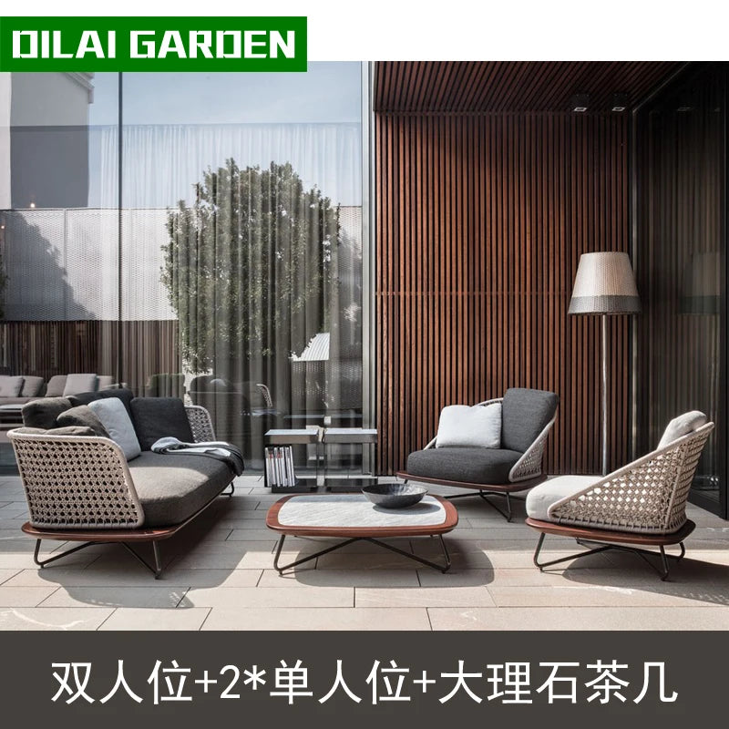 Lounge Terrace Sofa 3 Person Balcony Outdoor Sofa Garden Single Muebles De Jardin De Exterior Outdoor Patio Furniture