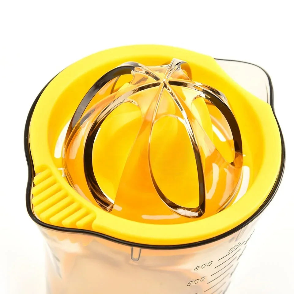 Manual Fruit Lemon Juicer with Measuring Cup, Kitchen Juicing Tool, Multi-Functional Hand Squeezer