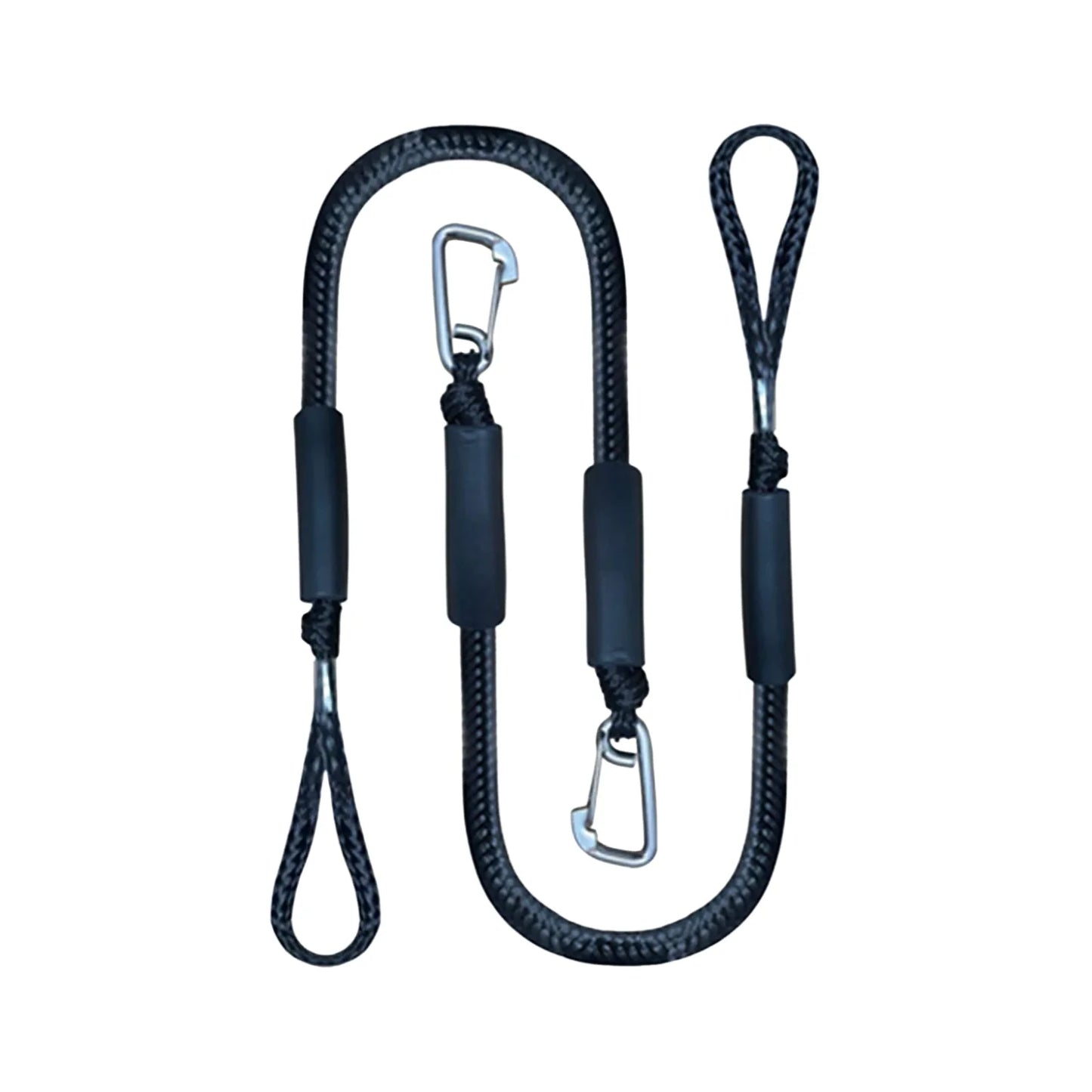 4FT Marine Bounce Rope Elastic Mooring Line with M8 Metal Buckle Boat Mooring Rope Stretch Surf Rope Boat Mooring Accessories