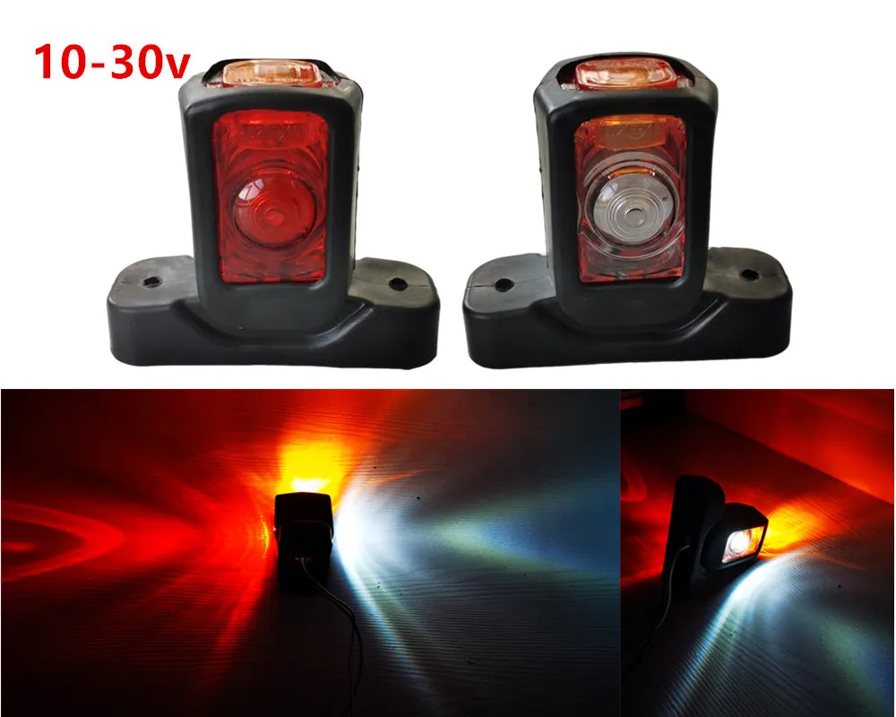 1pair 10-30v LED Side Outline lights Stalk lamp Marker Light Lamp E8 E-MARK Trailer Truck Lorry tractor bus indicator lights
