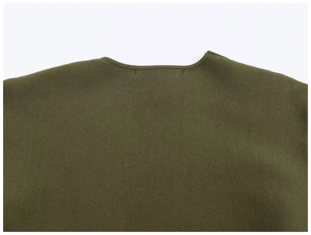Woman Clothes Tops V Elegant Knit Cardigan For Women With V Neck Tie Waist And Flared Hem Autumn And Winter Workwear Top