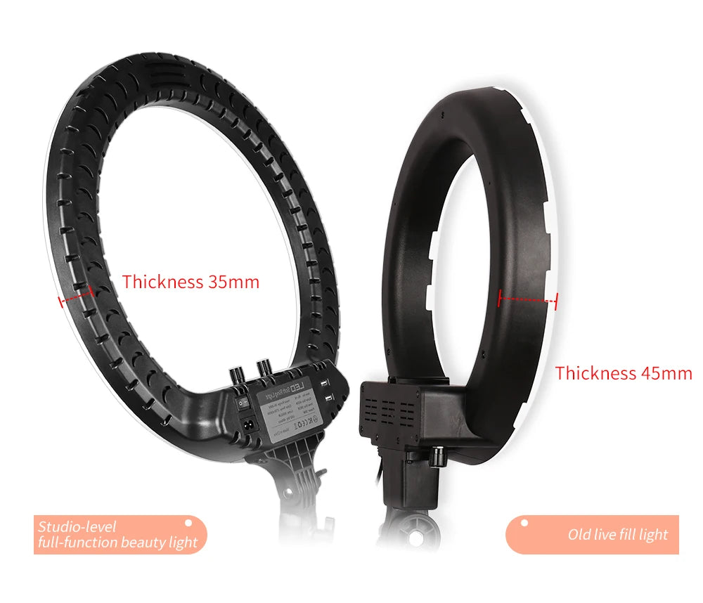 SH 18 Inch Knob Ring Light LED Selfie Video Lamp With Tripod Stand Phone Clip For YouTube Live Lighting Photo Photography Studio