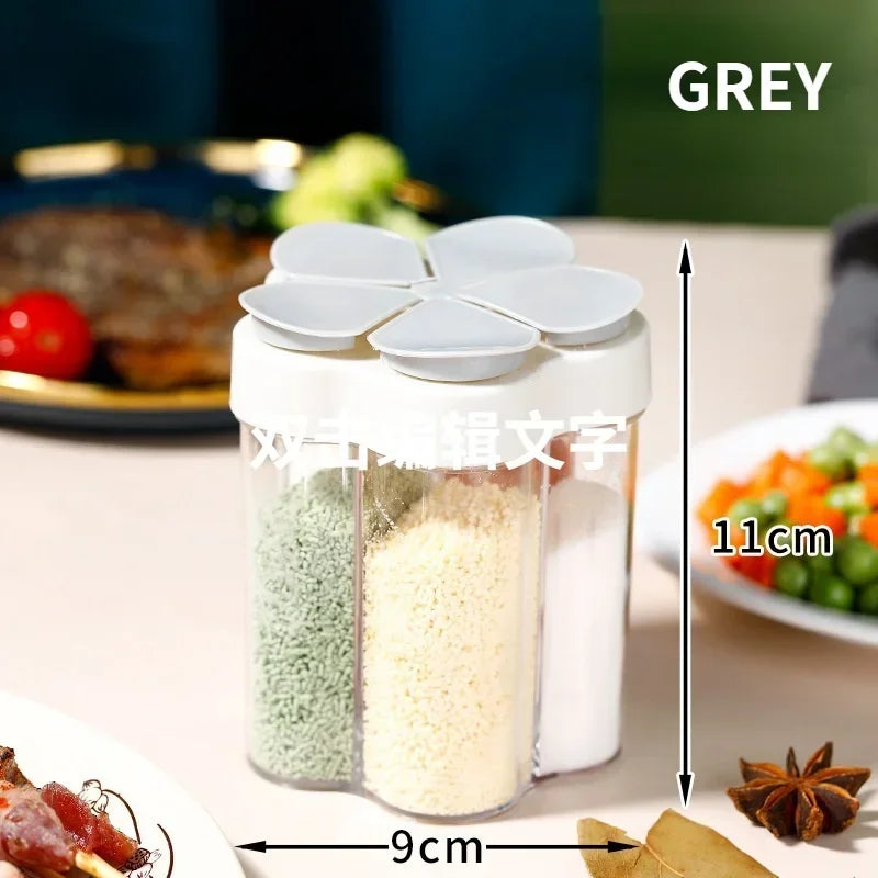 Glass Spices Jars Stickers Salt Sugar Powder Olive Oil Pepper Seasoning Storage Bottle Spoon Base Tools Kitchen Accessories Set