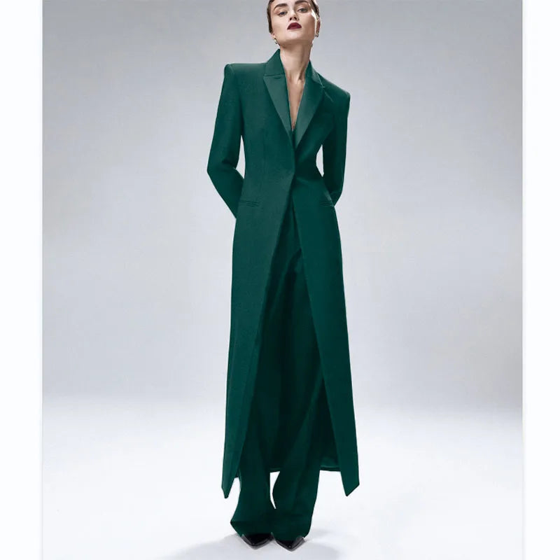 Women's Suit 2-Piece Elegant And Fashionable Women's Suit Jacket Suit Slim Business Formal Wedding One-Button Long Coat XS-XXXL