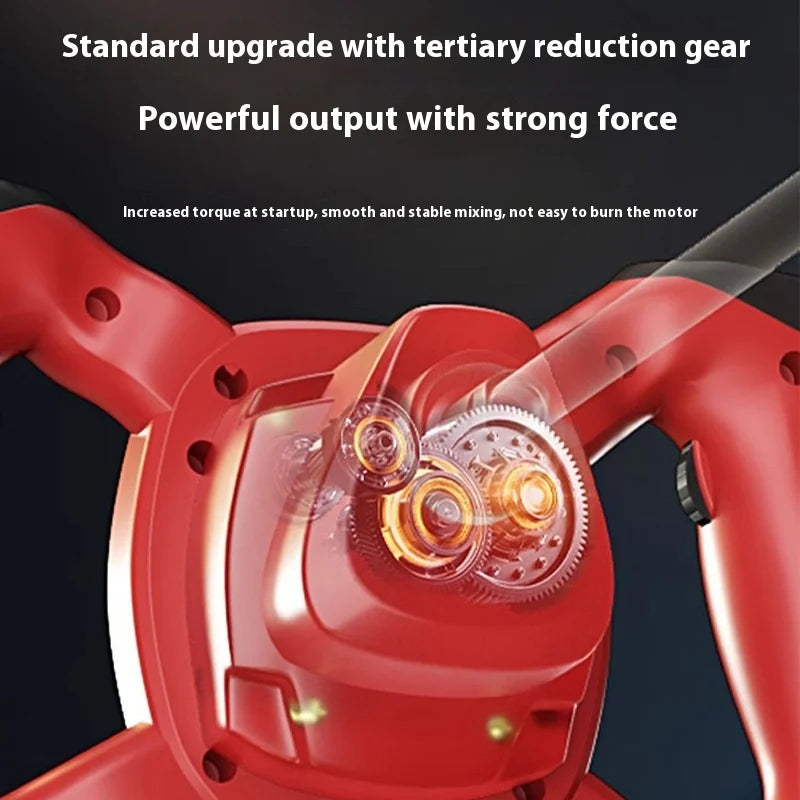 Electric Cement Mixer Stirrer Heavy Duty Industrial Grade Mixer 6-Speed Handheld Concrete Mixer for Putty Mortars Paint Mud Grou