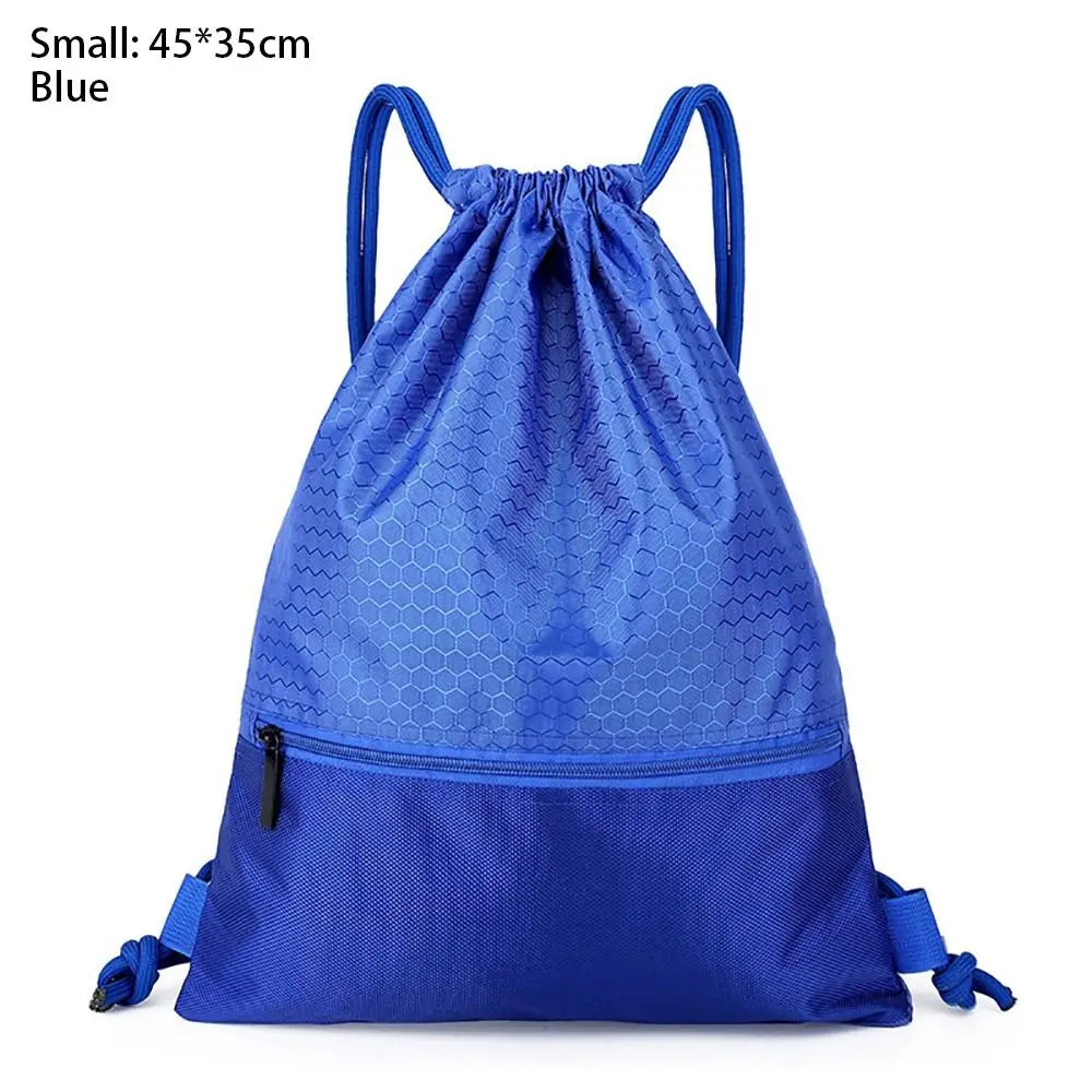 Waterproof Drawstring Pocket Simple Backpack Unisex Fitness Backpack Lightweight Basketball Helmet Storage Bag Oxford Zipper Bag