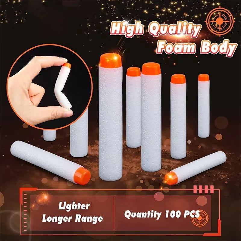 Glow in The Dark Refill Bullets White Soft Darts for Nerf N-Strike Elite Modulus Gun