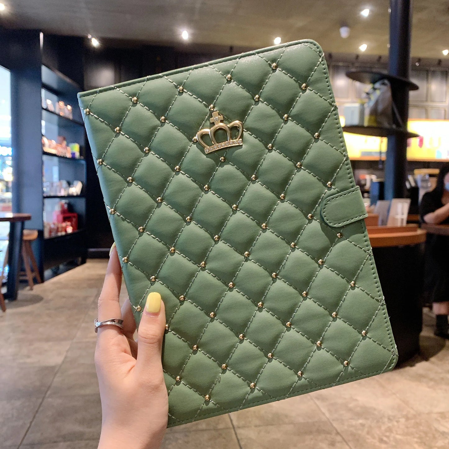 Crown Design Leather Case for iPad 9.7 2017 2018 Air1 2 10.5 air3 10.2 mini 6 Protective Tablet Shockproof kickstand Cover Coque
