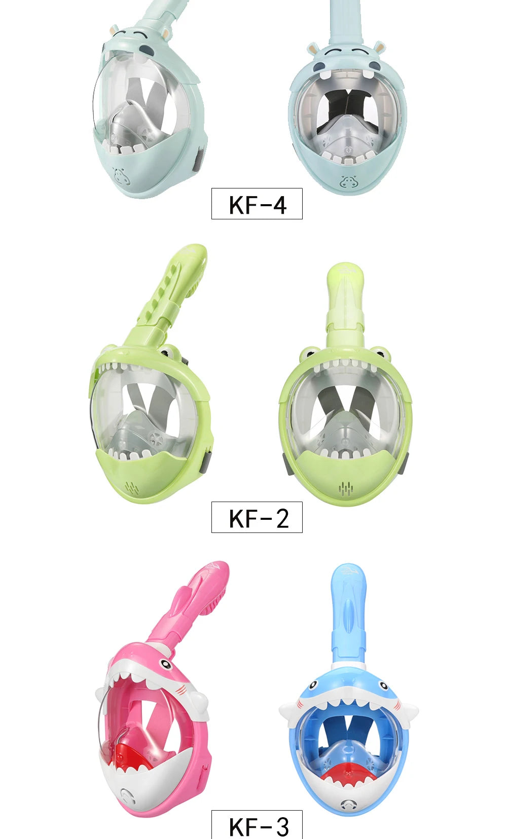 Kids Cartoon Full Face Snorkeling Mask Anti Fog Swimming Diving Mask Children Underwater Scuba Snorkel Set Equipment For Boys Gi