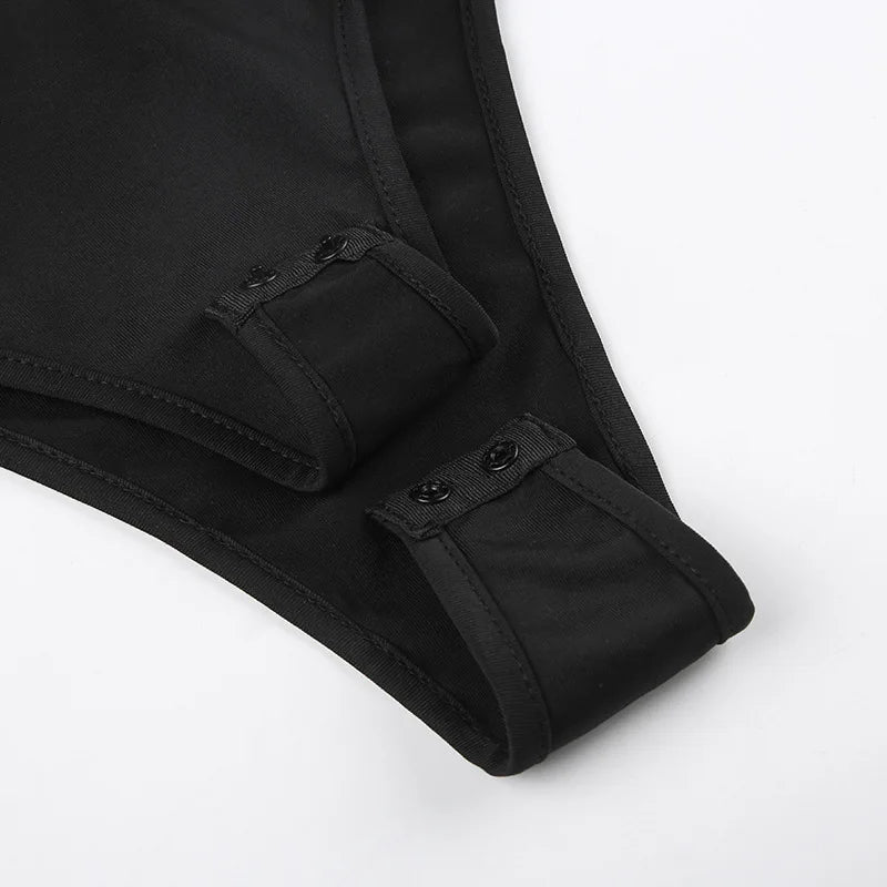 Women's Gothic Techwear Sexy Hollow Out Sleeveless Tank Tops, Bodysuit for Women, Streetwear Style, Backless Playsuit Vest