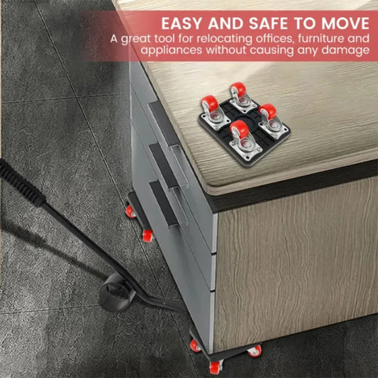 Furniture displacement device, universal wheel, heavy object moving tool, moving device, cabinet, sofa moving device