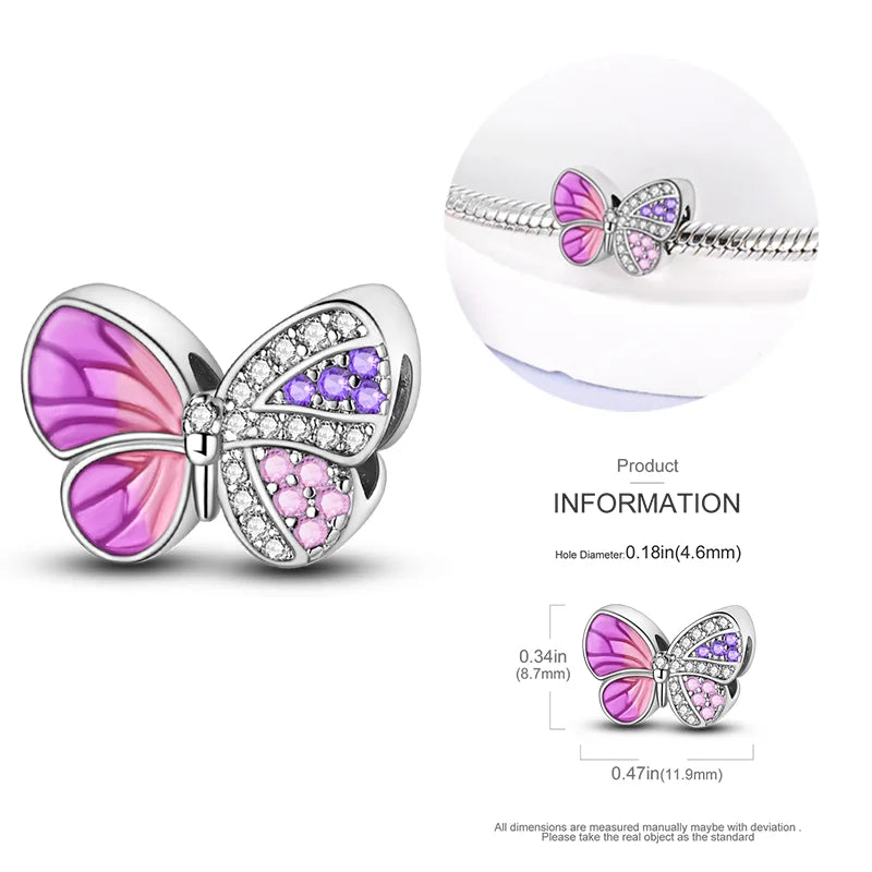 New 925 sterling silver bow star love pink series charm beads suitable for 3mm original bracelet DIY fashion jewelry gift