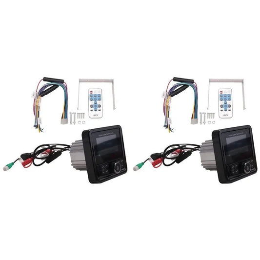ABGI-2X Marine Radio FM AM MP3 Media Player Boat Stereo Waterproof Bluetooth USB AUX Receiver For UTV ATV SPA RZR