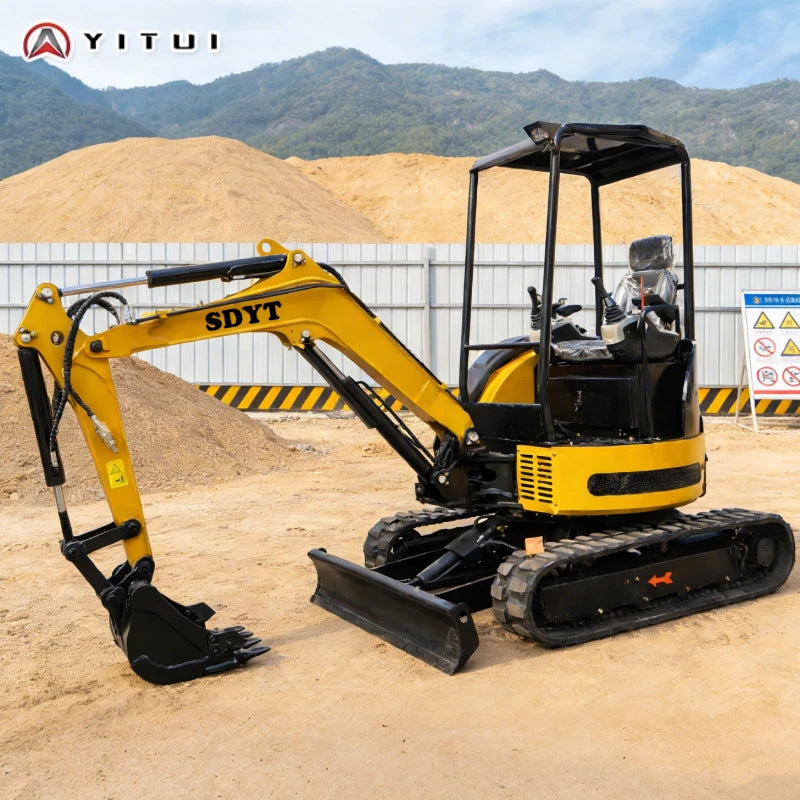 New 3.5 Ton Mini Excavator Crawler Small Excavator With Cab Hydraulic Bucket For Home Construction Earthmoving Project Customize