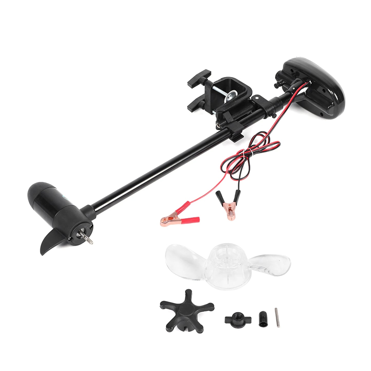 Boat Engine 12V 18lbs Brushed Multi‑Gear Electric Mount Trolling Motor with Propeller for Inflatable Boat Brush Trolling Motor