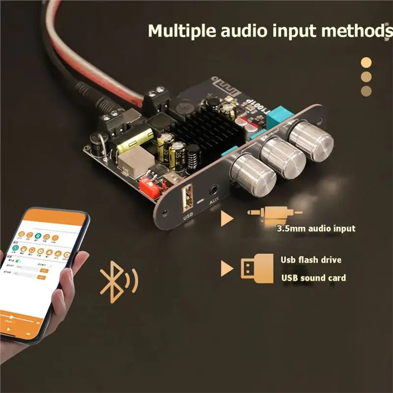 ABGI-T1001P Audio Player Mono 100W Bluetooth Lossless Sound Quality Stereo TWS Pairing Audio Amplifier