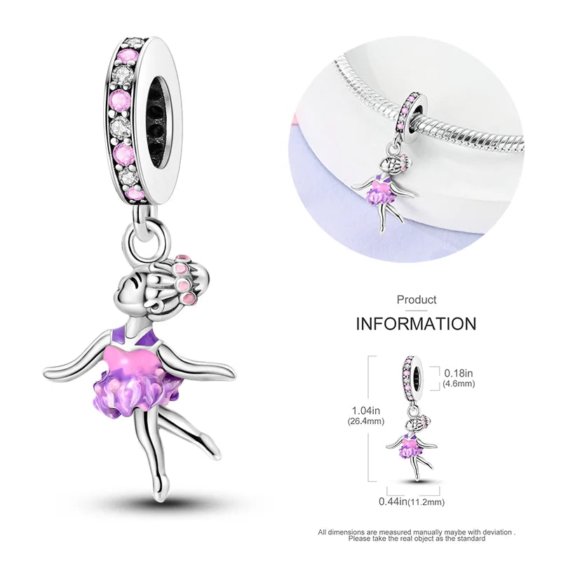 New 925 sterling silver bow star love pink series charm beads suitable for 3mm original bracelet DIY fashion jewelry gift