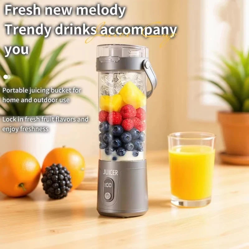Portable Electric Juicer Small Household Rechargeable With Digital Display Vegetables Fruit Blender Juice Cup For Juicing
