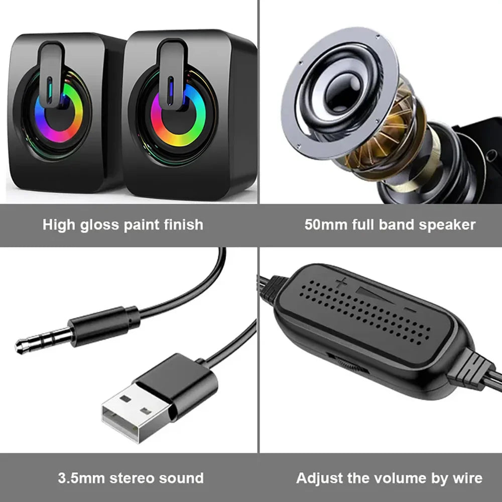 A2 desktop computer speaker 2.0 multimedia desktop USB active laptop RGB dazzling light small speaker
