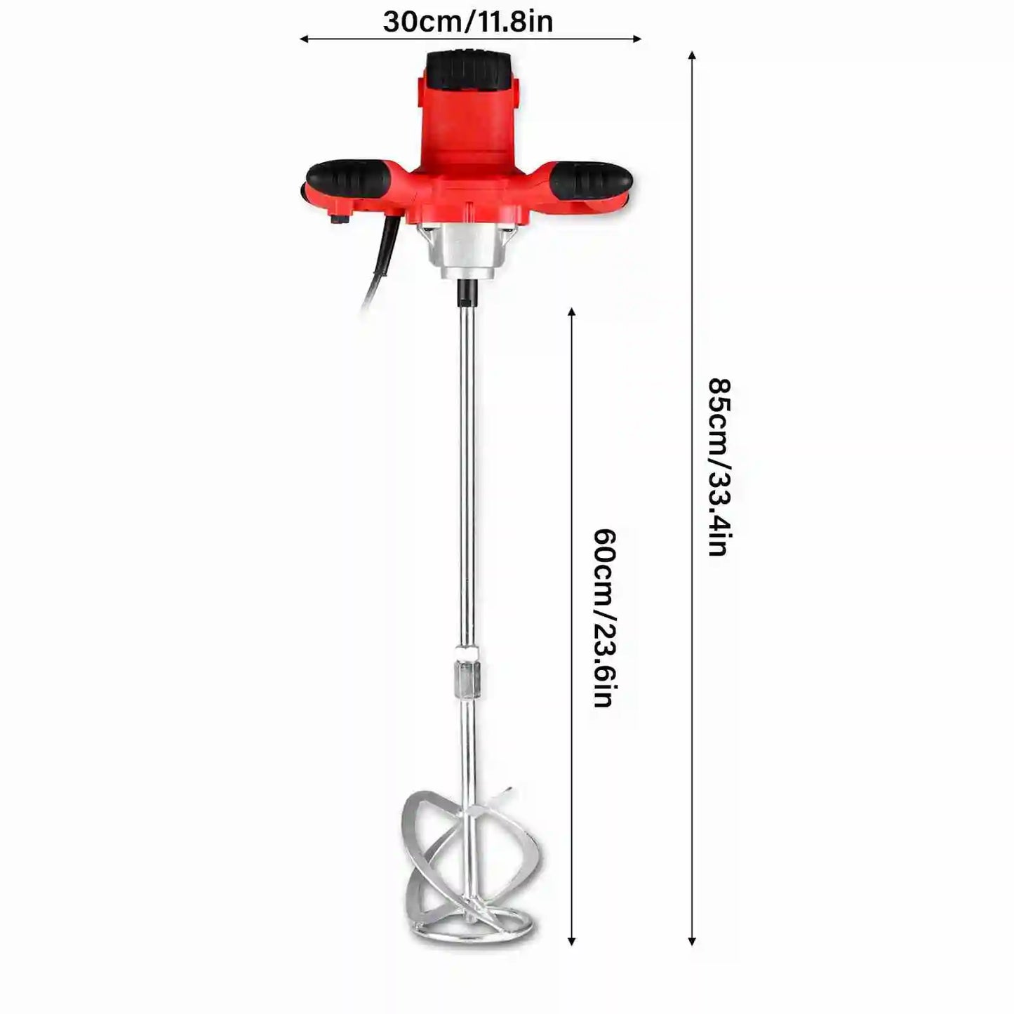 2100W Electric Cement Mixer Stirrer Heavy Duty 6-Speed Regulation Handheld S-type Concrete Mixer for Mortars Paint Mud Grout