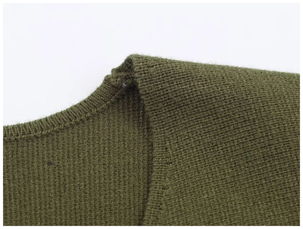 Woman Clothes Tops V Elegant Knit Cardigan For Women With V Neck Tie Waist And Flared Hem Autumn And Winter Workwear Top