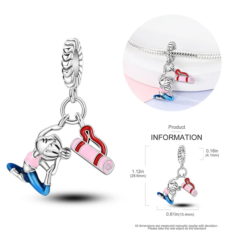 New 925 sterling silver bow star love pink series charm beads suitable for 3mm original bracelet DIY fashion jewelry gift