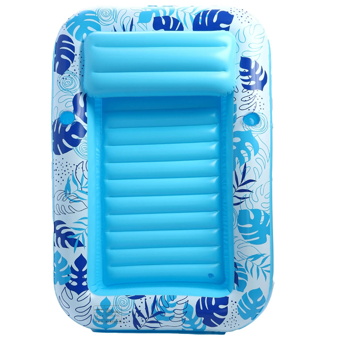 1PC Inflatable sun lounger for swimming pools, featuring a backrest and cup holders; ideal for summer pool and beach parties