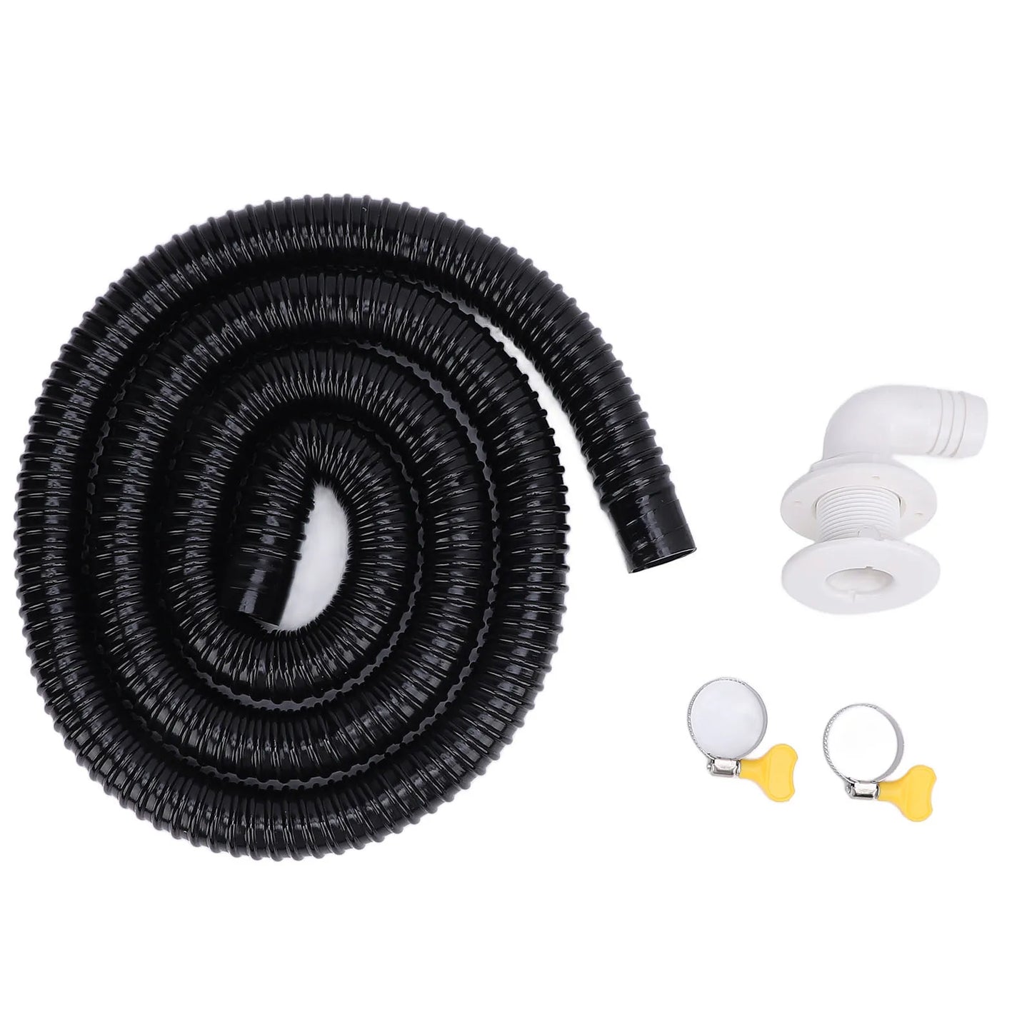 Boat Bilge Installation Kit Marine Bilge Drainage System with Flexible Pipe Clamps and Elbow Connector for 1100GPH Bilge Pump