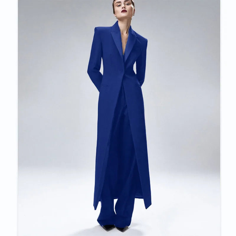 Women's Suit 2-Piece Elegant And Fashionable Women's Suit Jacket Suit Slim Business Formal Wedding One-Button Long Coat XS-XXXL