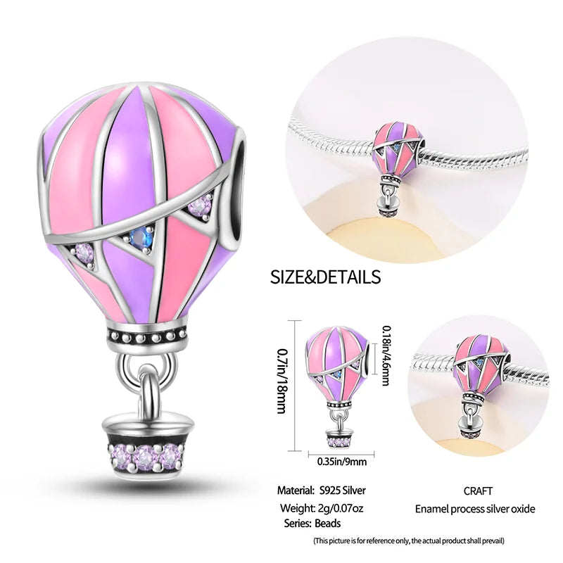 New 925 sterling silver bow star love pink series charm beads suitable for 3mm original bracelet DIY fashion jewelry gift