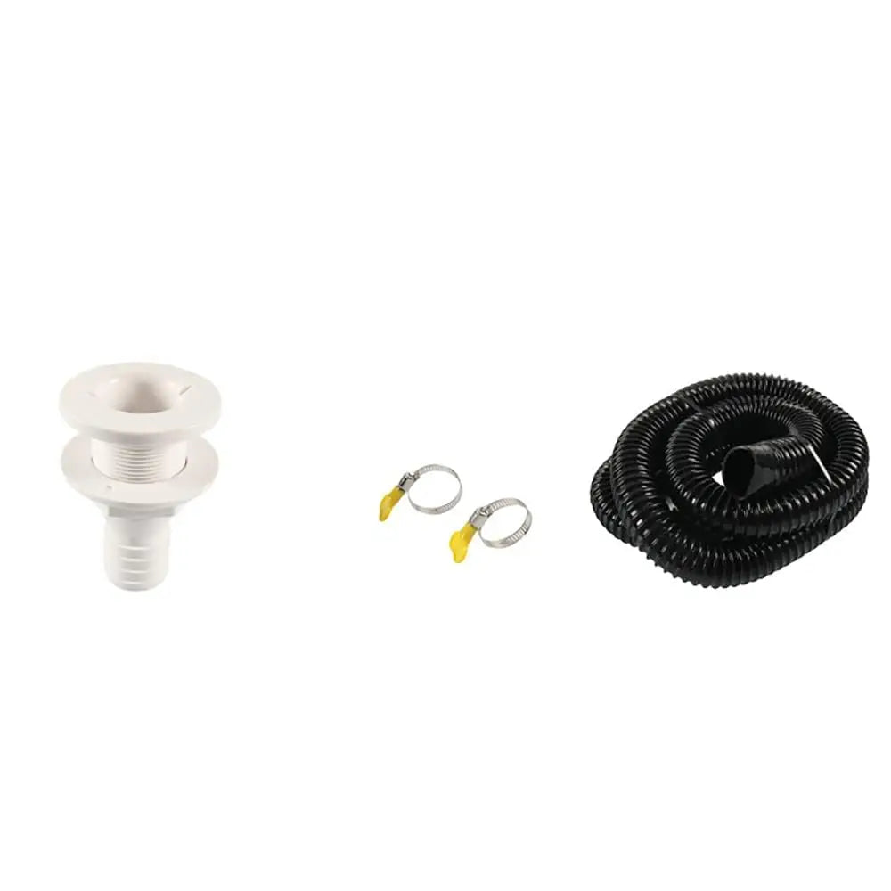 1-1/8" Id Outfall Hose Bilge Pump Installation Kit Boat Hose Thru Hull & Clamps