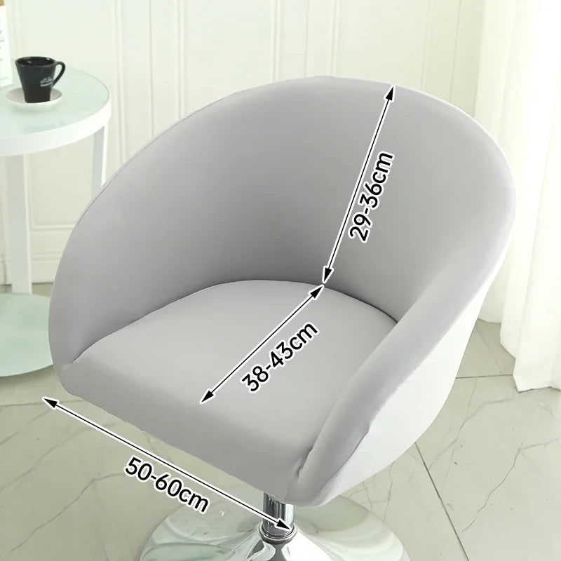 Semi-Circular Chair Cover Elastic Dining Chairs Slipcovers Accent Curved Chairs Dustproof Covers Armchair Seat Case Home Decor