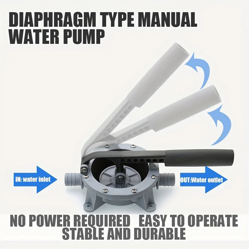 720GPH Manual Bilge Pump Hand Tools Water Transfer Diaphragm Self-Priming Pump for Marine Boat