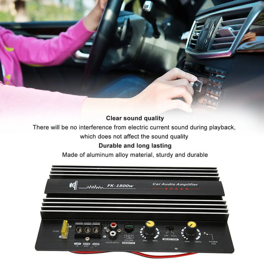 Automotive Amplifier Car Audio Amplifier Automotive Amplifier 12V 1800W Car Stereo Audio High Power Amplifier Sub Woofer for Car