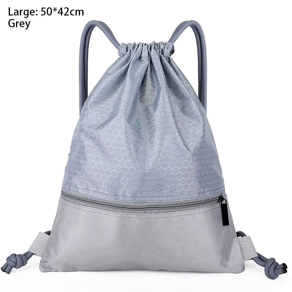 Waterproof Drawstring Pocket Simple Backpack Unisex Fitness Backpack Lightweight Basketball Helmet Storage Bag Oxford Zipper Bag