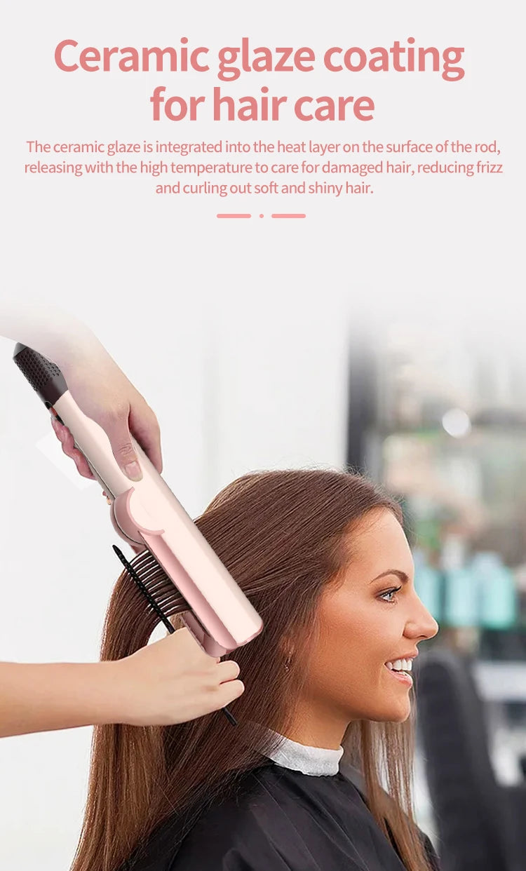 2-in-1 Hair Dryer and Flat Iron Dual Heat Negative Ion Hair Styler for Quick Drying and Straightening Travel Friendly Home Use