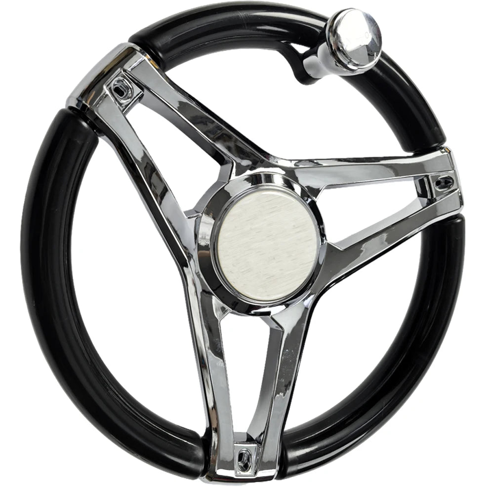 13-1/2 Inch Dia Boat Steering Wheel 3 Spoke, Marine Steering Wheel for Seastar and Verado With Turning Knob
