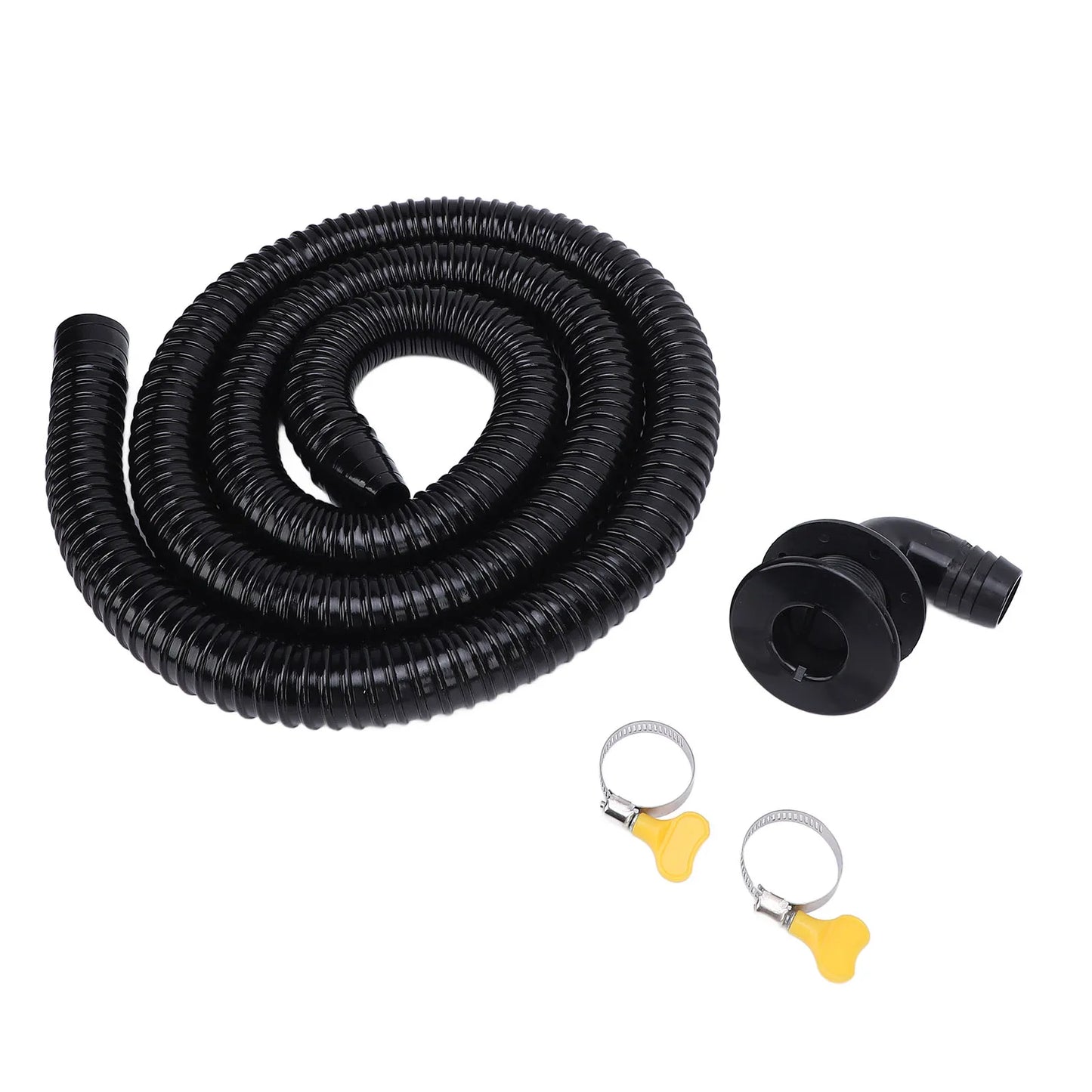 Boat Bilge Installation Kit Marine Bilge Drainage System with Flexible Pipe Clamps and Elbow Connector for 1100GPH Bilge Pump