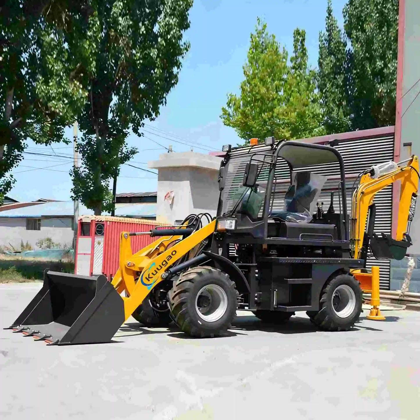 Backhoe Loader Free shipping 4X4 Agricultural tractor Front Loader Mini Excavator Mini Loader Digger Kubota Engine Customized