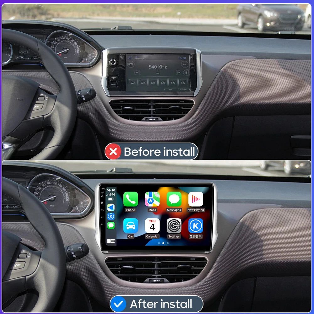Android Audio Screen For Peugeot 2008 208 2012 - 2018 Car Radio Multimedia Video Player Carplay Auto 4G Wif DSP Navigation GPS