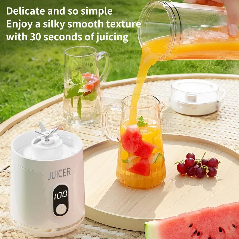Portable Electric Juicer Small Household Rechargeable With Digital Display Vegetables Fruit Blender Juice Cup For Juicing