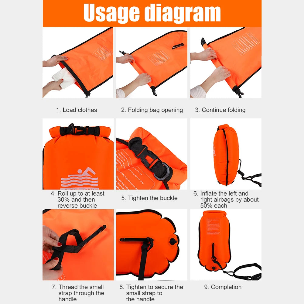 Waterproof Dry Bags Backpack For Kayaking Boating Swimming Outdoor Water Sport Swimming Storage Float Dry Bag Double Air Bag