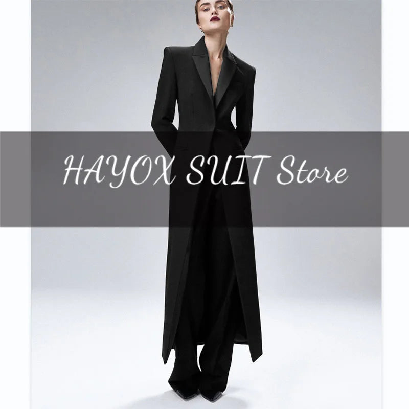 Women's Suit 2-Piece Elegant And Fashionable Women's Suit Jacket Suit Slim Business Formal Wedding One-Button Long Coat XS-XXXL