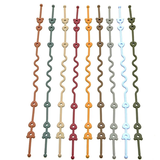 Silicone Pacifier Chain Secure Straps Toy & Cup Holder for Strollers & Chairs