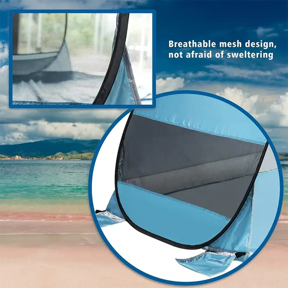 Quick set up. Pop up beach tent. Portable Awning. Outdoor camping fishing tent. With accessories. Rugged construction.
