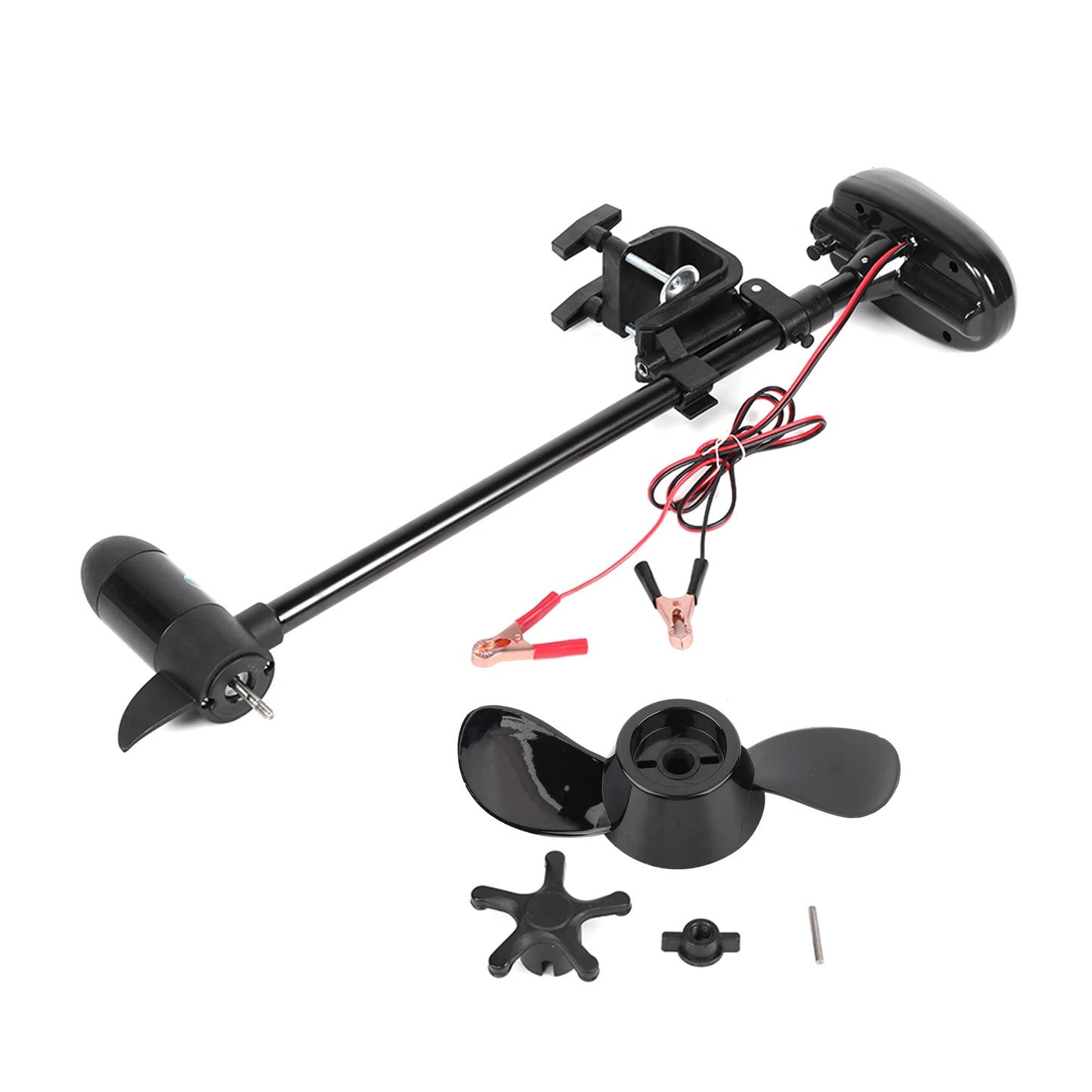 Boat Engine 12V 18lbs Brushed Multi‑Gear Electric Mount Trolling Motor with Propeller for Inflatable Boat Brush Trolling Motor