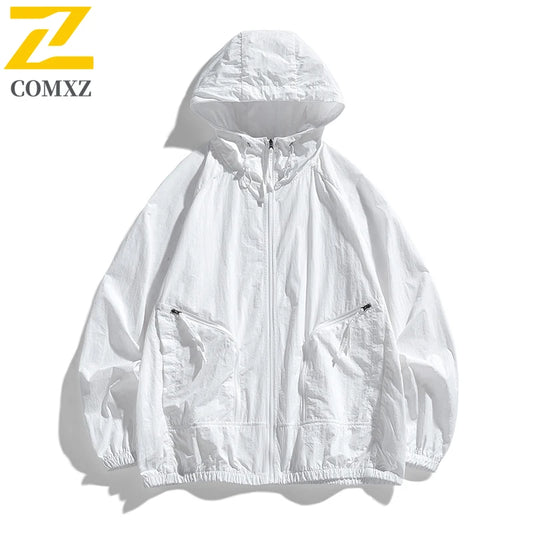 Summer Hooded Sunscreen Clothing Men's Casual Lightweight Thin Breathable UV Coat Couple Travel Quick-drying Skin Windbreaker