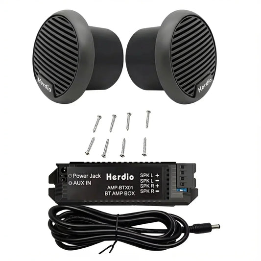 Herdio 3'' 160W 2PCS Marine Boat Waterproof Speakers Motorcycle Bluetooth Speaker Audio Stereo System For ATV UTV Outdoor Boat