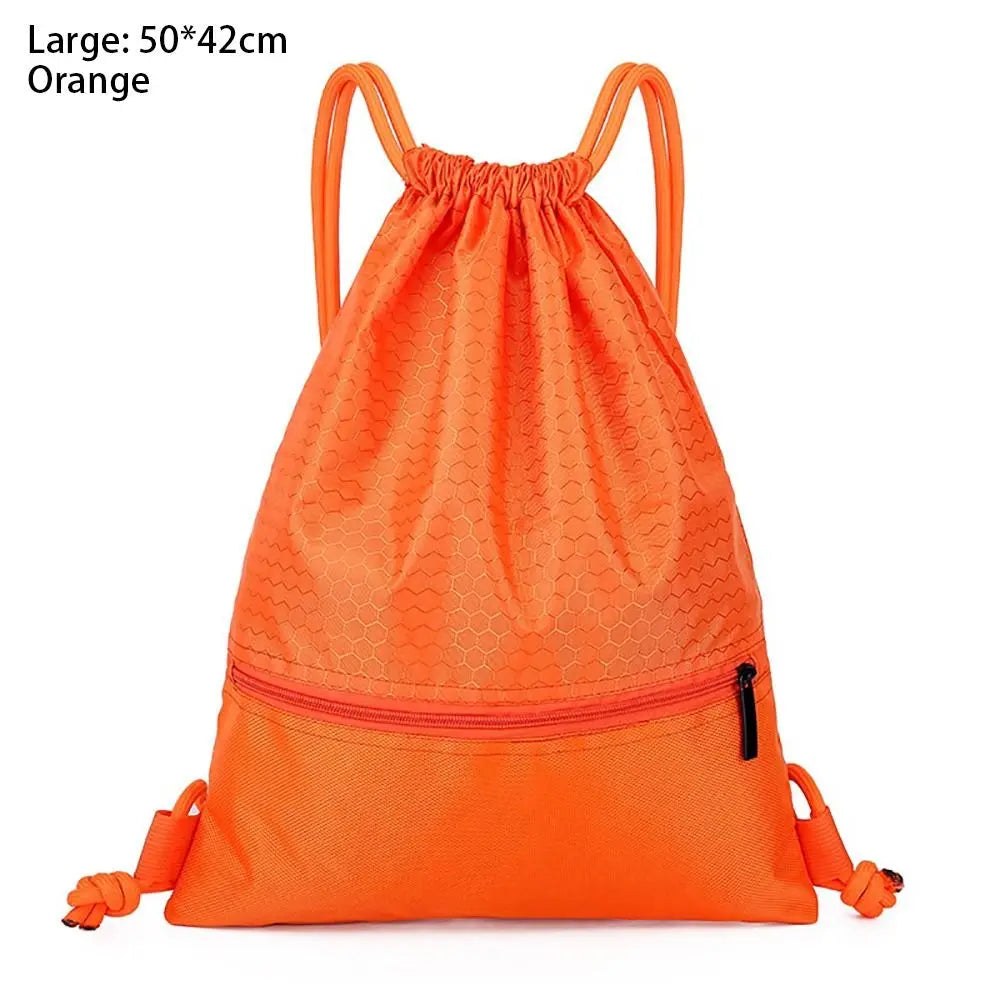 Waterproof Drawstring Pocket Simple Backpack Unisex Fitness Backpack Lightweight Basketball Helmet Storage Bag Oxford Zipper Bag